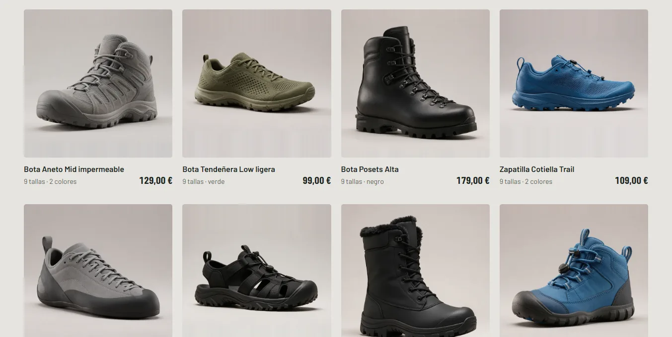 El catálogo de la tienda online de Cordal Outdoor